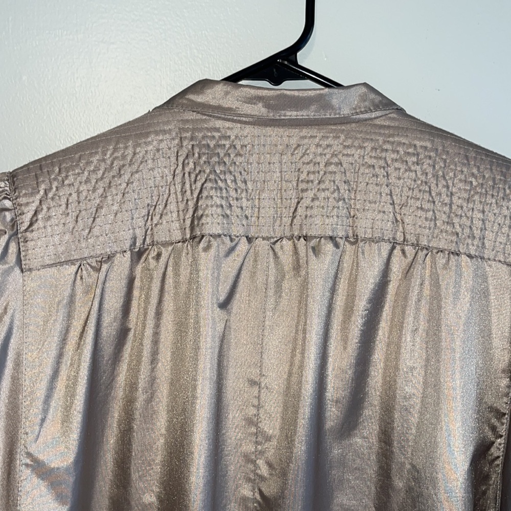 Windsor Bay women’s vintage Metallic pewter long belted Trench Coat Size 8 - Picture 8 of 12